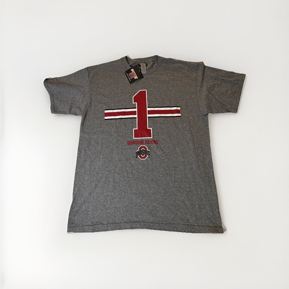 NWT Ohio State Buckeyes Quinshon Judkins #1 Youth XL Gray T Shirt BreakingT